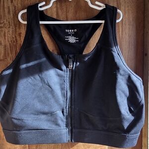 torrid Black Front-Zip Sports Bra